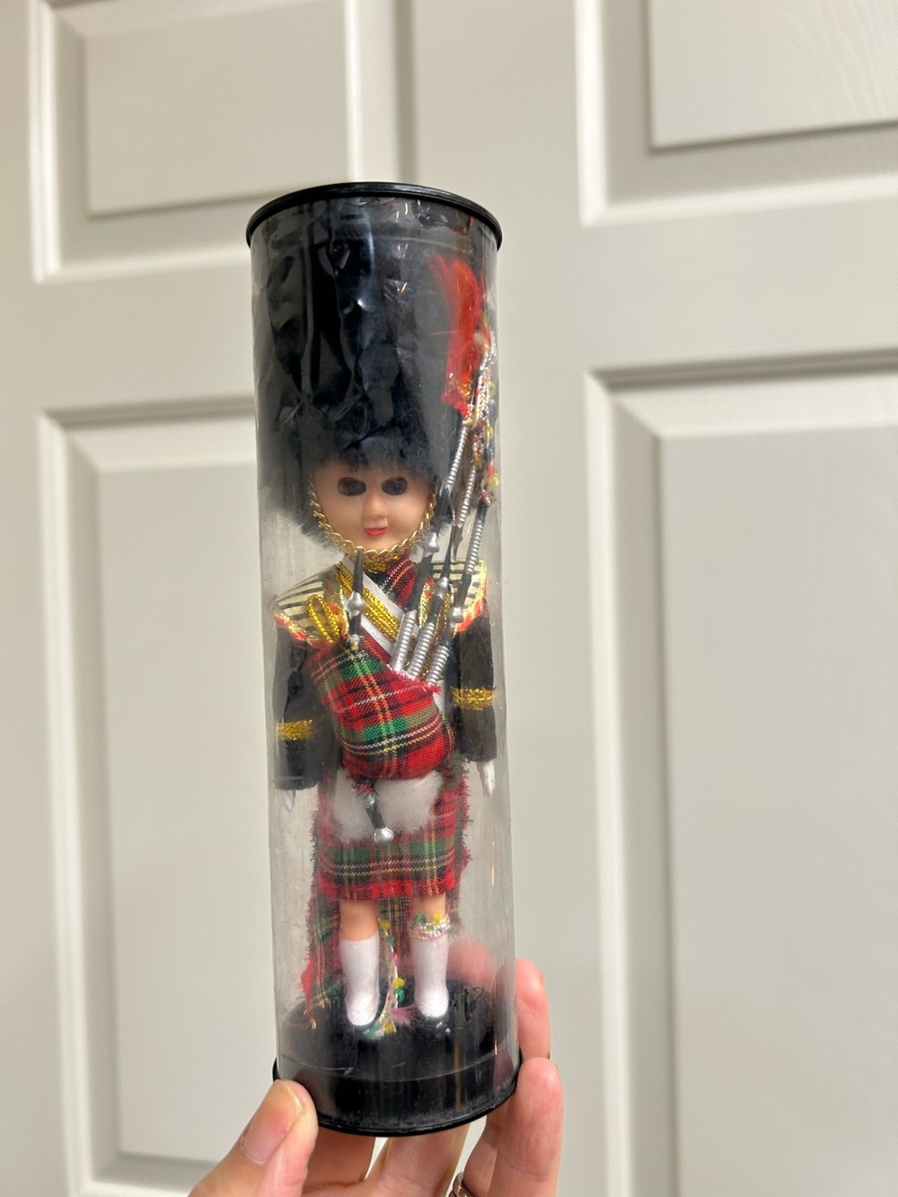 Scottish Bagpiper Decorative Doll in Red Tartan - Unbranded